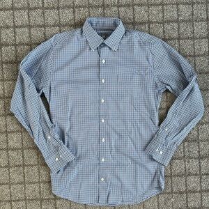 Men's Peter Millar Blue & Burgundy Plaid Button Down Shirt - Size M